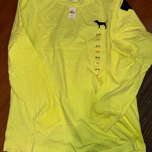 PINK Victoria's Secret Bright Yellow Long Sleeve Tee
